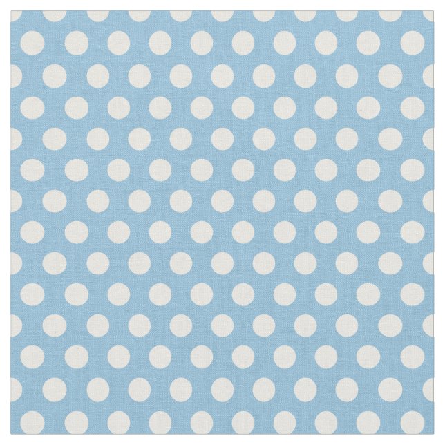 Sky Blue Polka Dots Fabric (Close Up)