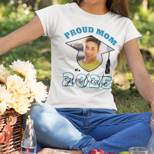 Sky Blue Proud Mum of a Graduate Photo T-Shirt