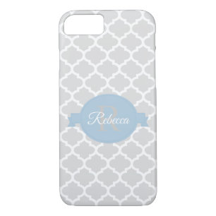 Sky Blue Quatrefoil Personalised Case-Mate iPhone Case