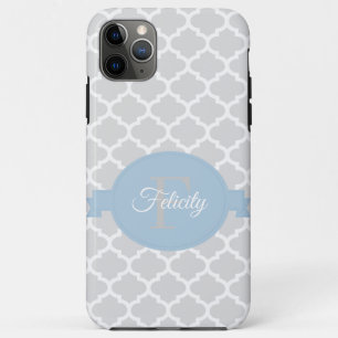 Sky Blue Quatrefoil Personalised Case-Mate iPhone Case