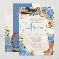 Sky Blue Quinceanera Mariachi Charro Western Rose