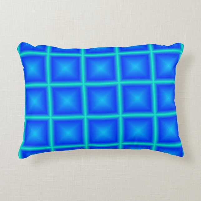 Sky Blue Retro Geometric Great Accent Pillow (Front)