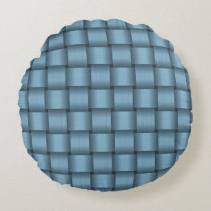 Sky Blue Ribbon Round Cushion