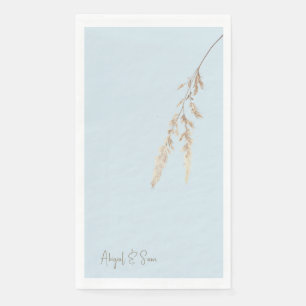 Sky Blue Script Custom Wedding Napkin