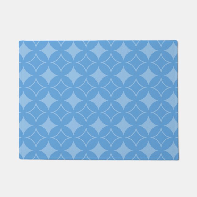 Sky blue shippo pattern doormat (Front)