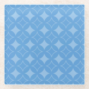 Sky blue shippo pattern glass coaster