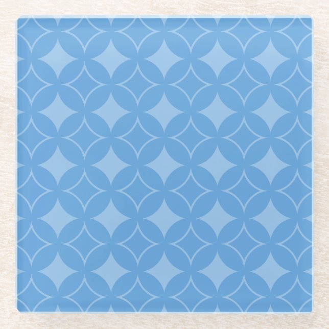 Sky blue shippo pattern glass coaster (Front)
