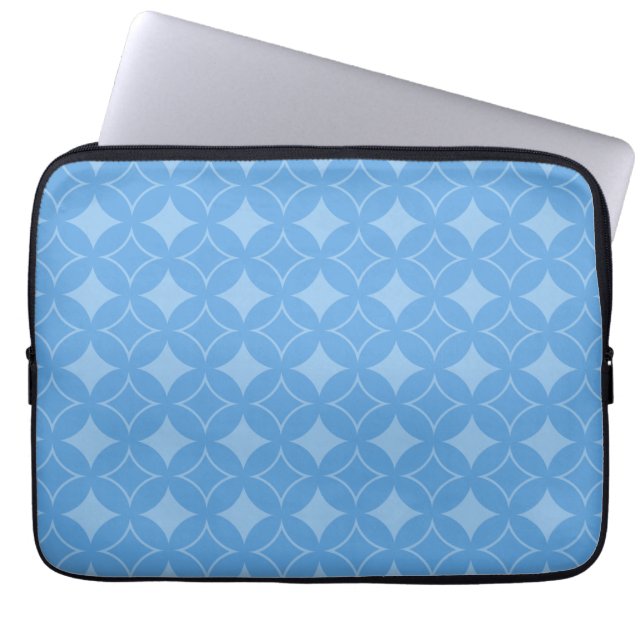 Sky blue shippo pattern laptop sleeve (Front)