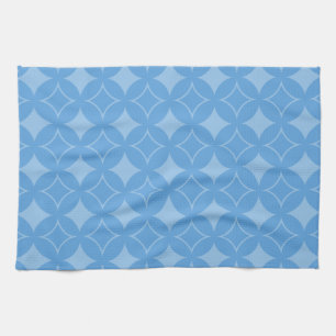 Sky blue shippo pattern tea towel