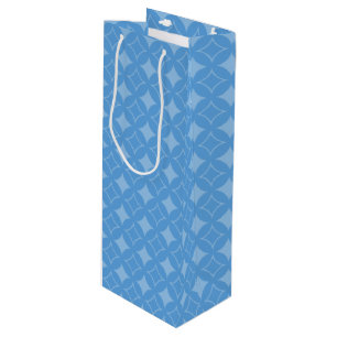 Sky blue shippo pattern wine gift bag