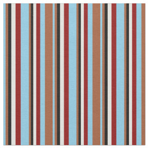 Sky Blue, Sienna, Black, Light Cyan, and Dark Red Fabric