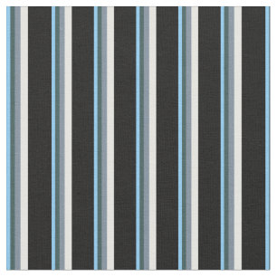 Sky Blue, Slate Grey, Mint Cream & Black Fabric