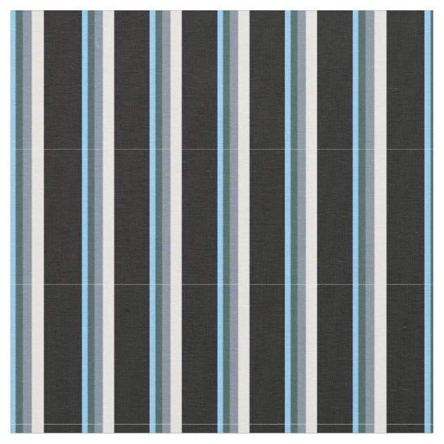 Sky Blue, Slate Grey, Mint Cream & Black Fabric (Close Up)