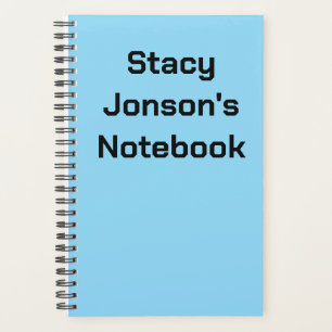 Sky Blue Spiral Notebook Planner