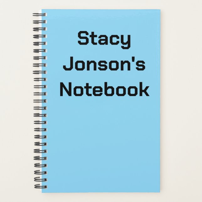 Sky Blue Spiral Notebook Planner (Front)