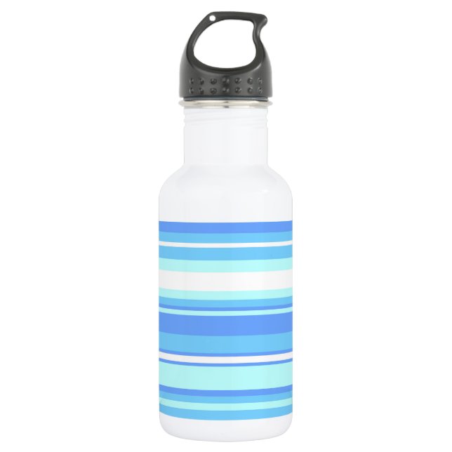 Sky blue stripes 532 ml water bottle (Front)