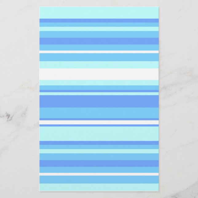 Sky blue stripes stationery (Front)