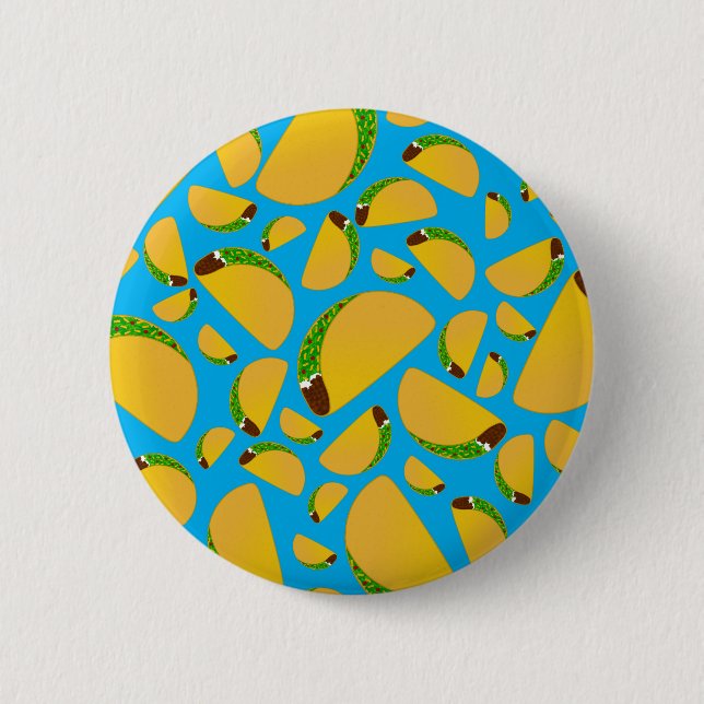 Sky blue tacos 6 cm round badge (Front)
