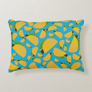 Sky blue tacos decorative cushion