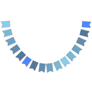 Sky Blue to Blueberry Gradient Bunting Banner Flag