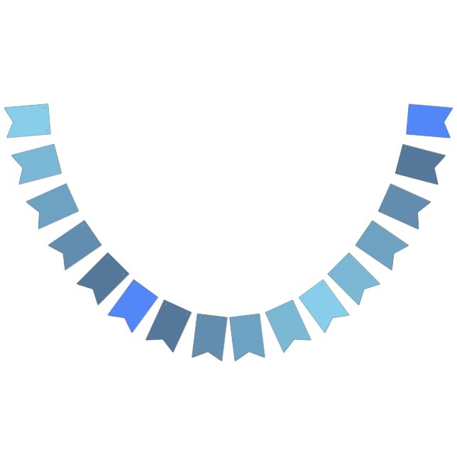 Sky Blue to Blueberry Gradient Bunting Banner Flag (All)