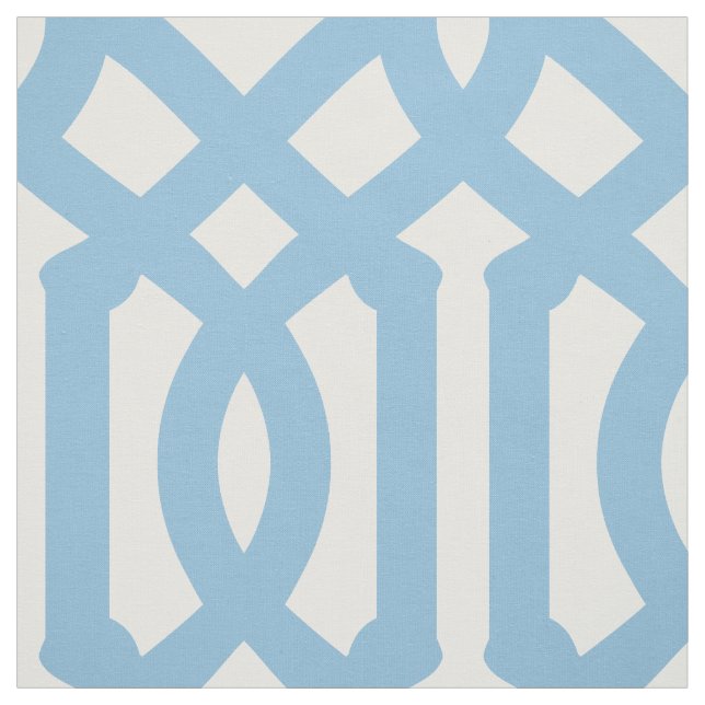 Sky Blue Trellis Large Scale Fabric (Swatch)