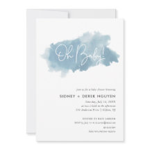 Sky Blue Watercolor Baby Shower