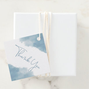 Sky Blue Watercolor Baby Shower Thank You Favour Tags
