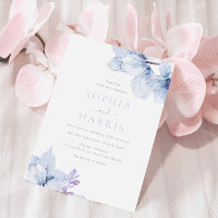 Sky Blue Watercolor Floral Elegant Wedding