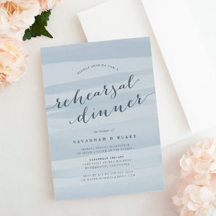 Sky Blue Watercolor Rehearsal Dinner Invitation