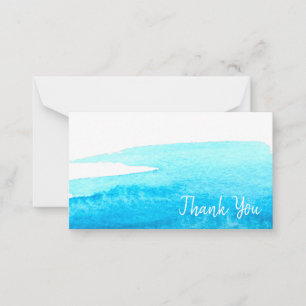 Sky blue watercolor swish card