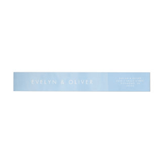 Sky Blue Watercolor Wash Wrap Around Label