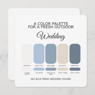 Sky Blue Wedding Color Palette Card