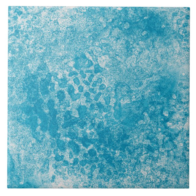 Sky Blue & White Coral Texture Tile (Front)