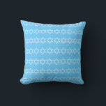 sky BLUE & WHITE, DREIDEL & STARS pillow<br><div class="desc">blue and white Dreidel pillow STAR OF DAVID TRIM STAR OF DAVID ON BACK  by designer Sandy Closs ~ SandyCloss~</div>