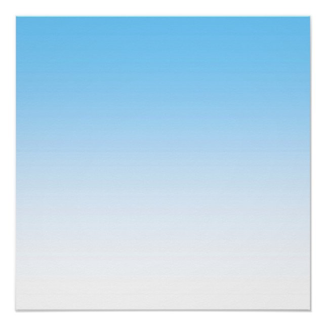 Sky Blue White Ombre Poster (Front)
