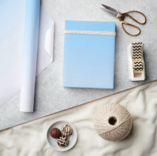 Sky Blue White Ombre Wrapping Paper