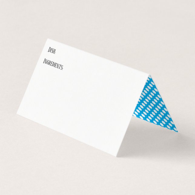 Sky Blue White Polka Dot Potluck Dish Recipe Cards (Front)