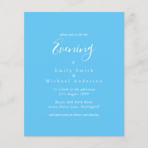 Sky Blue White Script  Budget Wedding Reception 