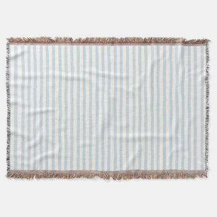 Sky Blue White Stripes Throw Blanket