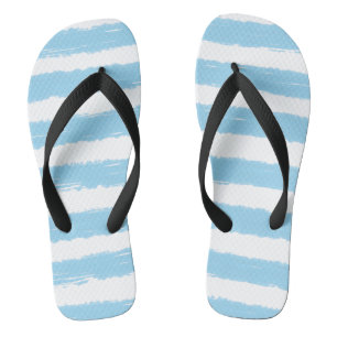 Sky Blue White Summer Stripes Jandals