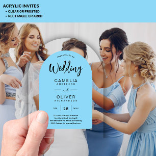 Sky Blue Zazzle Acrylic Wedding Invites  Invitations