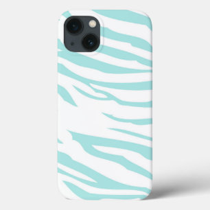 Sky Blue Zebra Print iPhone 13 Case