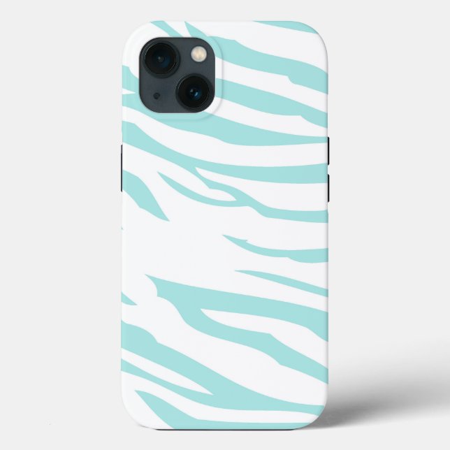 Sky Blue Zebra Print Case-Mate iPhone Case (Back)