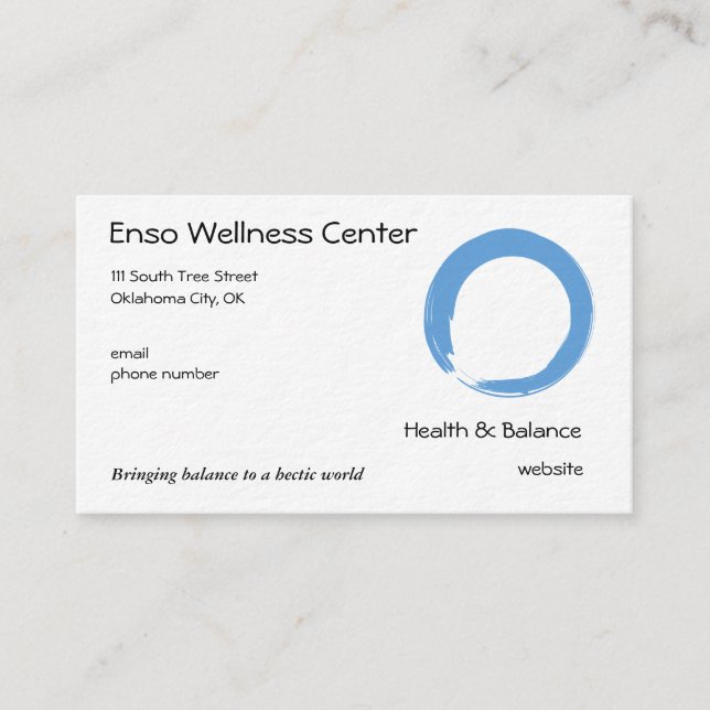 Sky Blue Zen Symbol Business Card (Front)