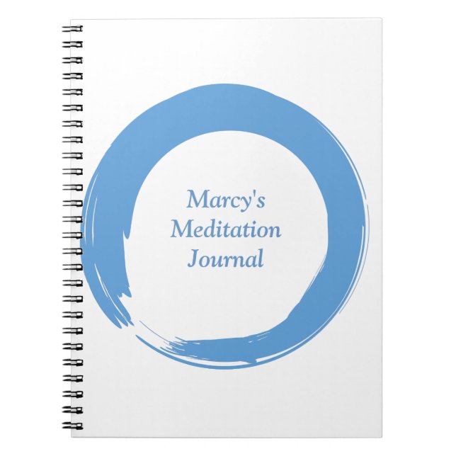Sky Blue Zen Symbol Spiral Notebook (Front)