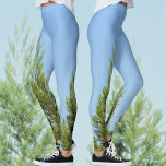 Sky Blueand Green Pines Photographic Nature Chic Leggings<br><div class="desc">Designed by Nature!  These blue and green leggings are naturally beautiful with the photographic image of fresh bright green fir trees against a clear blue sky.

This image is original nature photography by JLW_PHOTOGRAPHY.</div>