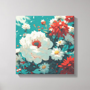 Sky Bouquet: A Dreamy Floral Arrangement Canvas Print