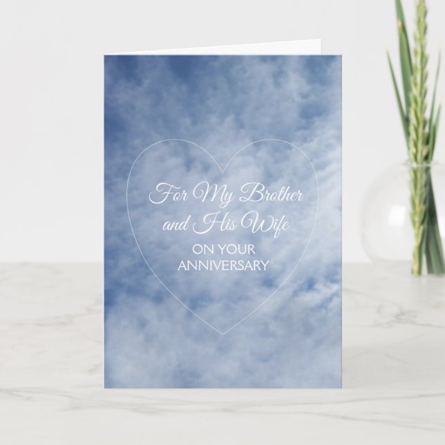 Sky Brother Wife Personalised Wedding Anniversary Card (Front)