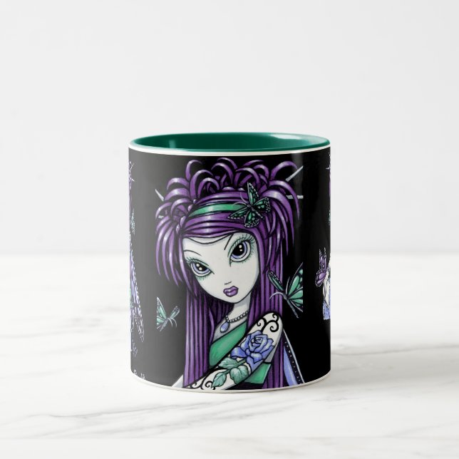 "Sky" Butterfly Rose Tattoo Fairy Mug (Center)